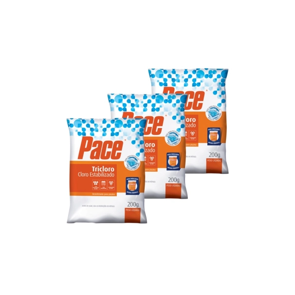 KIT 3 PASTILHAS CLORO PACE TRICLORO 90% Produto KIT 3 PASTILHAS CLORO PACE TRICLORO 90%