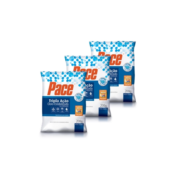 KIT 3 PASTILHAS CLORO PACE TRIPLA AÇÃO Produto KIT 3 PASTILHAS CLORO PACE TRIPLA AÇÃO