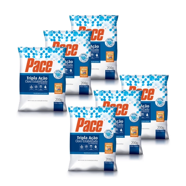 KIT 6 PASTILHAS CLORO PACE TRIPLA AÇÃO Produto KIT 6 PASTILHAS CLORO PACE TRIPLA AÇÃO